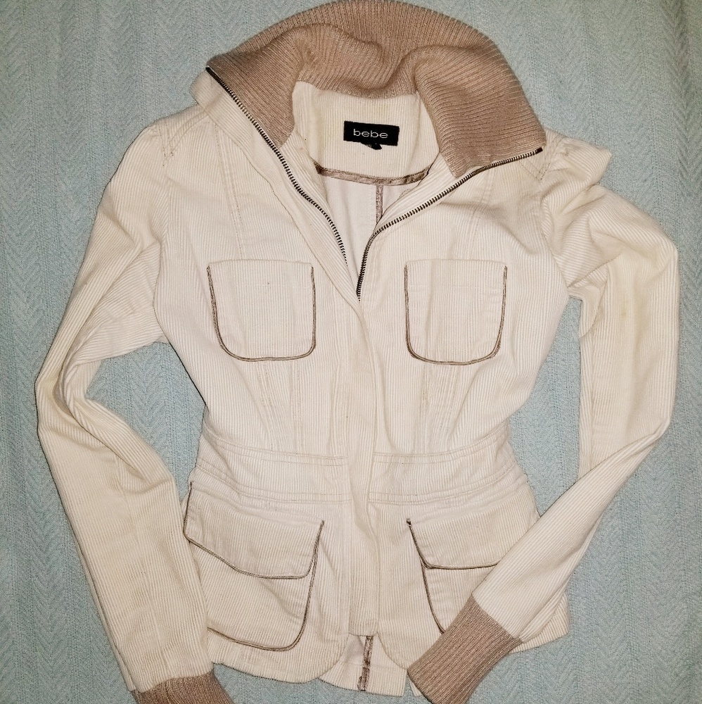 bebe Cream Corduroy Jacket